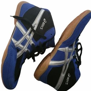 NEW w Tags ASICS Matflex 5 Blue Wrestling Shoes 12